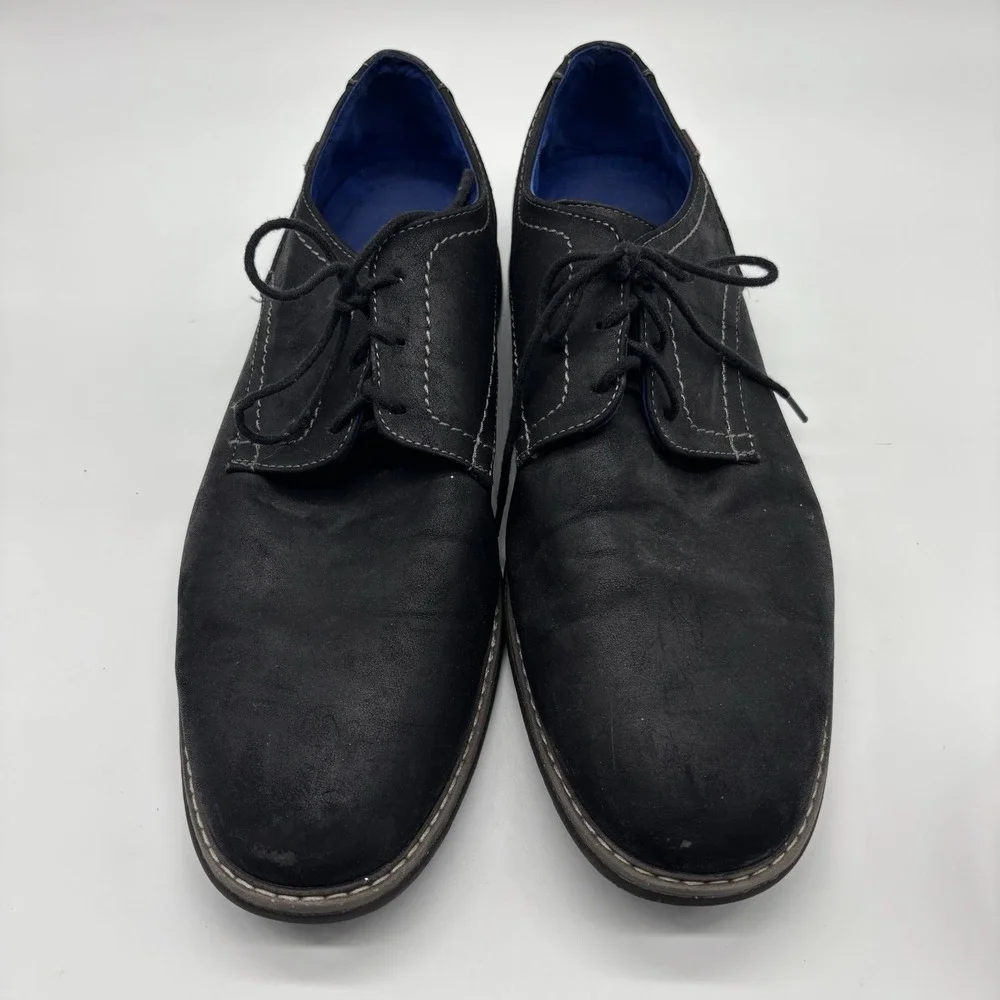 Varese men's‎ shoes,  William, Black With Blue Lining, Size 12W